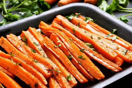 Морковь, запеченная с кориандром и чесноком