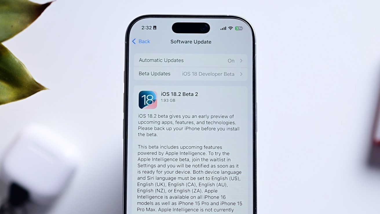 iOS 18.2 beta 2