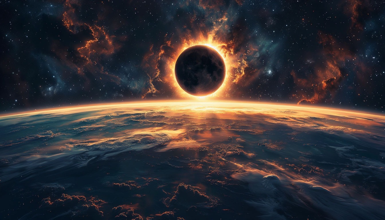 затмение солнце космос земля